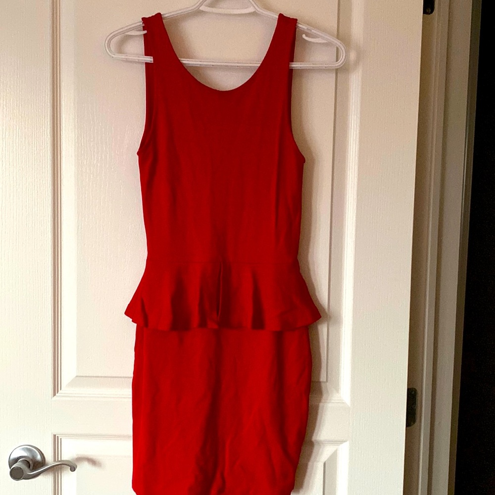 Low back red dress